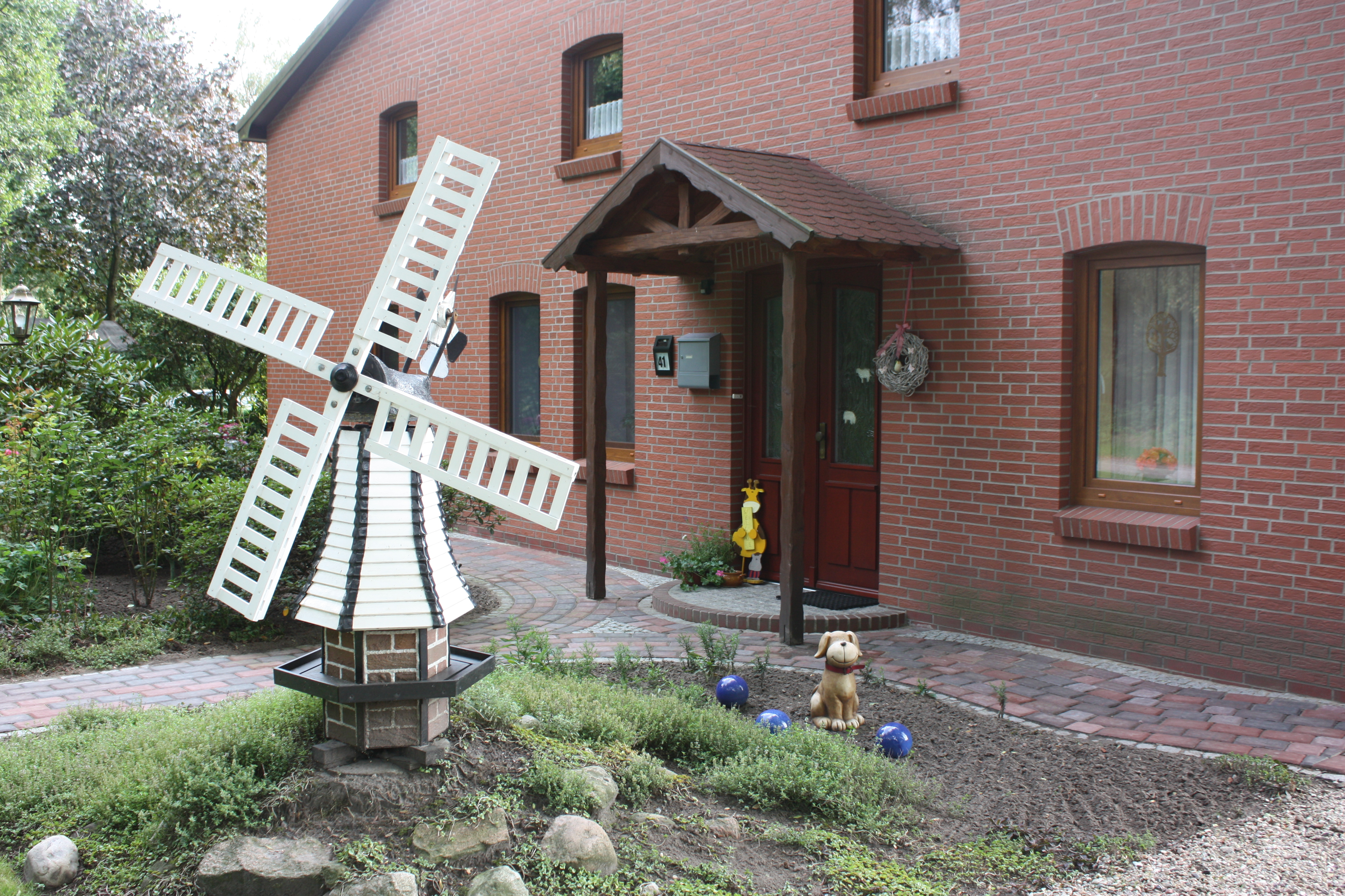 Eingang Ferienwohnung Lthje in Hochdonn in Dithmarschen, am Nord-Ostsee-Kanal, Nhe Nordsee