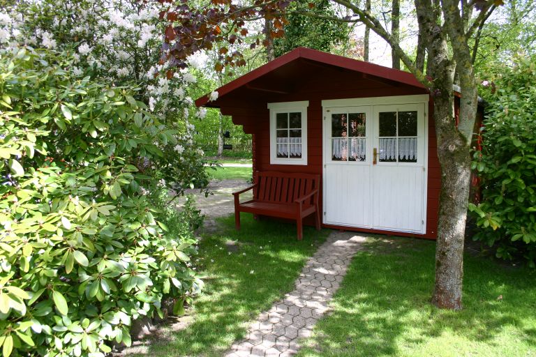 Schwedenhuschen der Ferienwohnung Lthje in Hochdonn, in Dithmarschen, am Nord-Ostsee-Kanal, Schleswig-Holstein, Nhe Nordsee